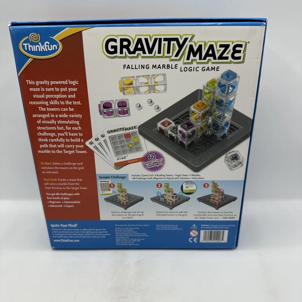 GRAVITY MAZE ThinkFun Falling Marble Logic Game Complete 2014